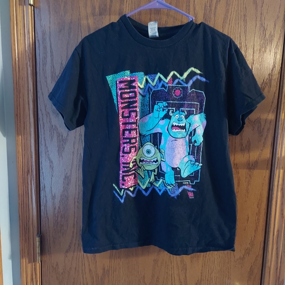 Disney Other - Kids Black Graphic Tee with Monsters Design MED Mike Sully